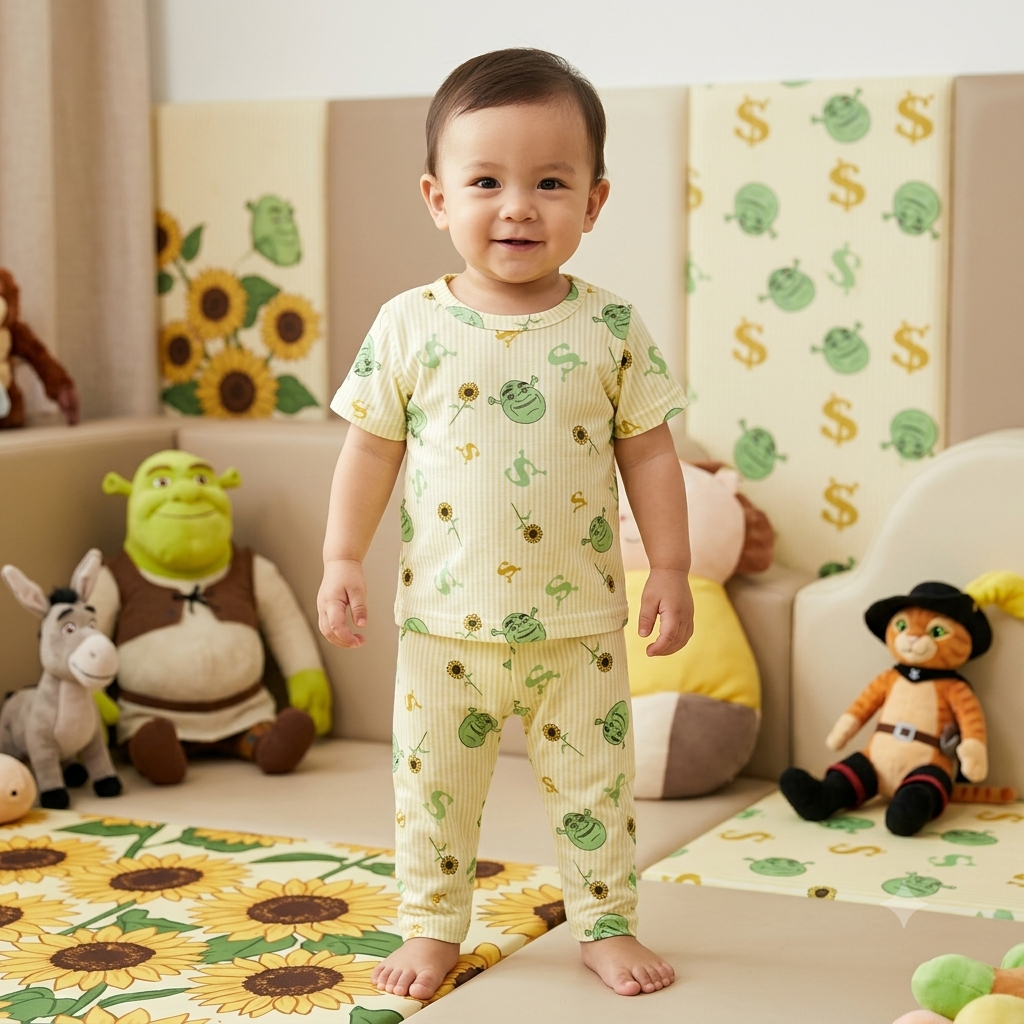 Shrek Print Pant Set (6month to 1year)