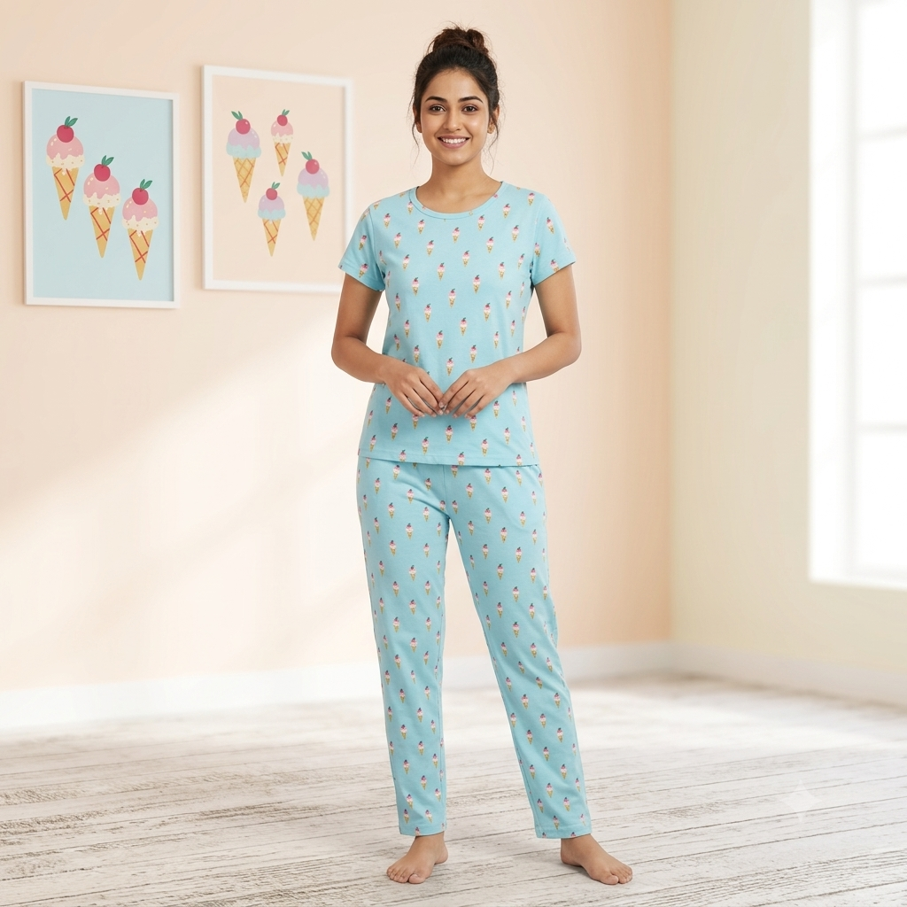 Ice Cream Print Pyjamas (L)