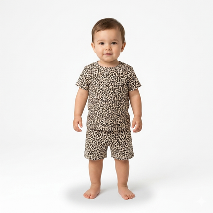 Cheetah Print Shorts Set (6month to 1year)