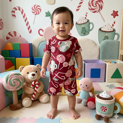 Chocolate Print Shorts Set (2year to 3year)