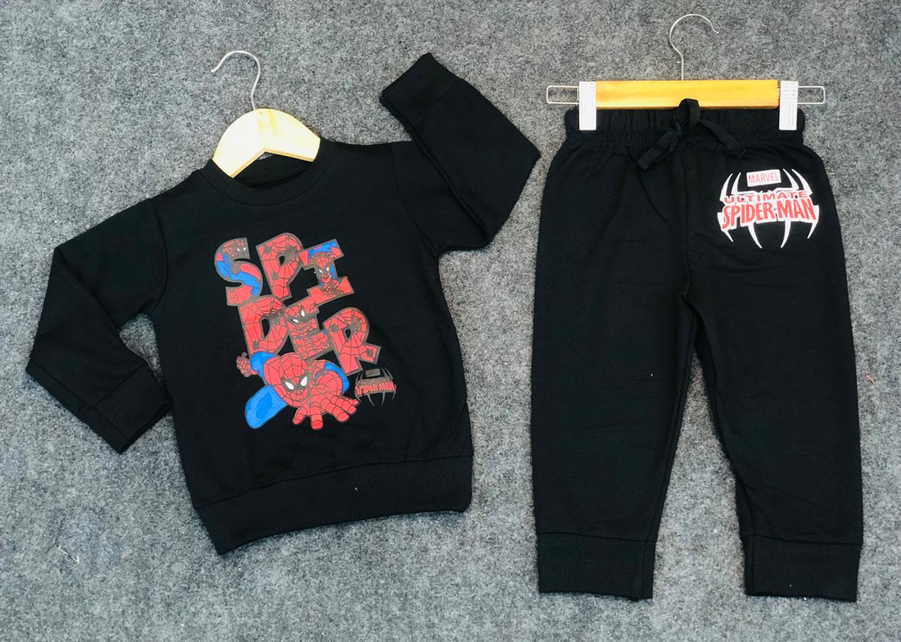 Black Spider Print Full Sleeve Pant Cordset (1year to 2year)