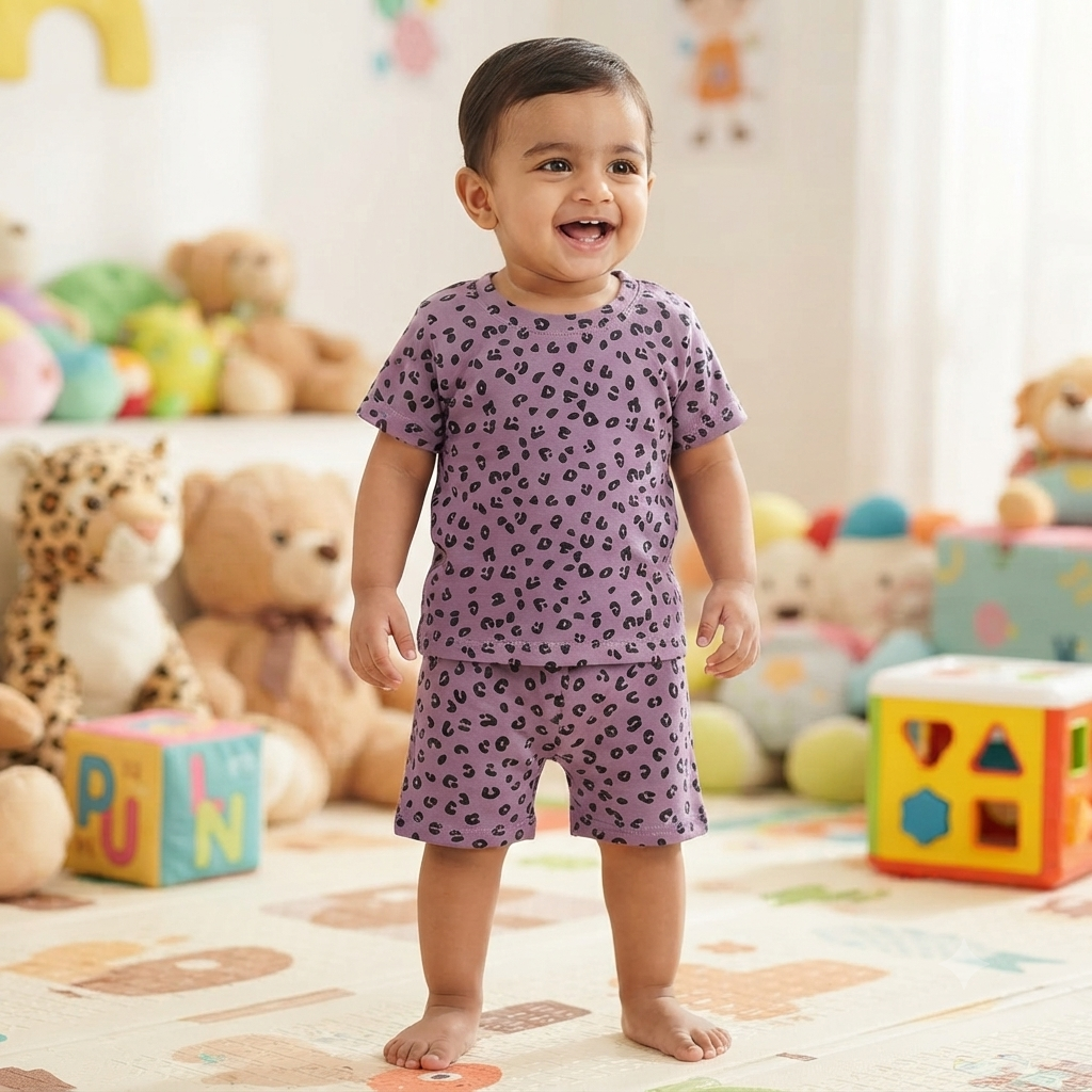 Cheetah Print Shorts Cordset (2year to 3year)