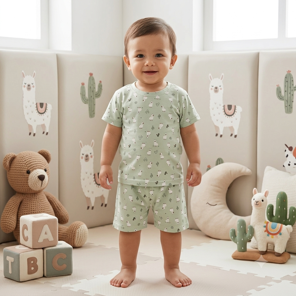 Lamb Print Shorts Set (2year to 3year)