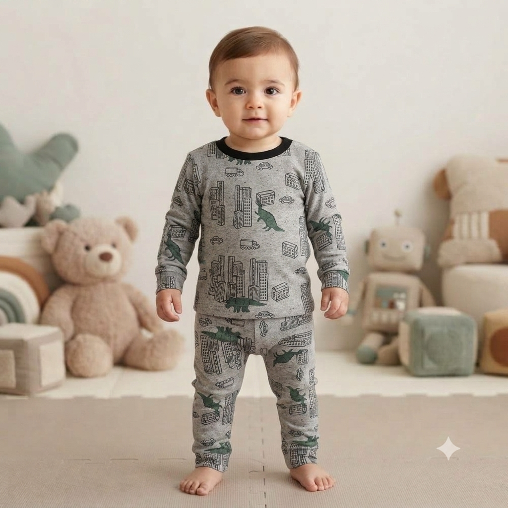 Dragon City Full Sleeve Print Pant Set (1year to 2year)