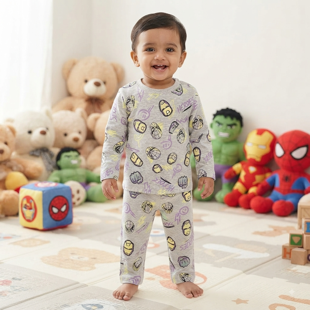 Marvel Full Sleeve Print Pant Set (5year to 6year)