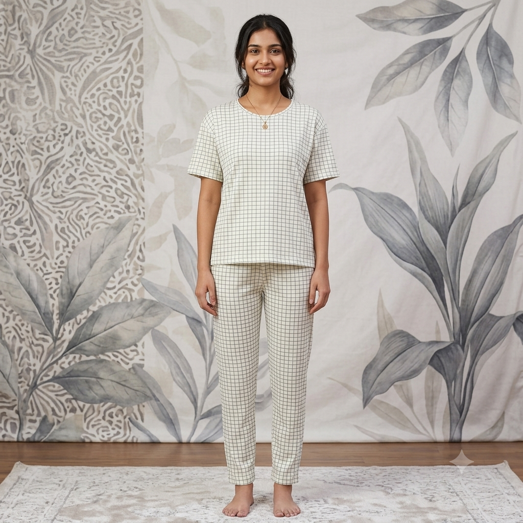 White checkereds Pyjamas (M)