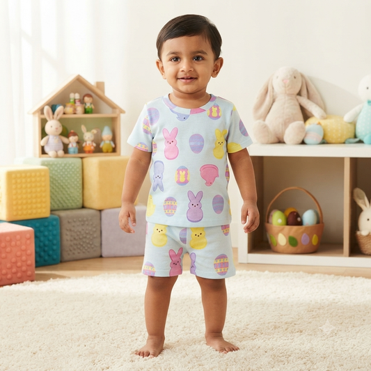 Little teddies print Shorts Cordset (6month to 1year)