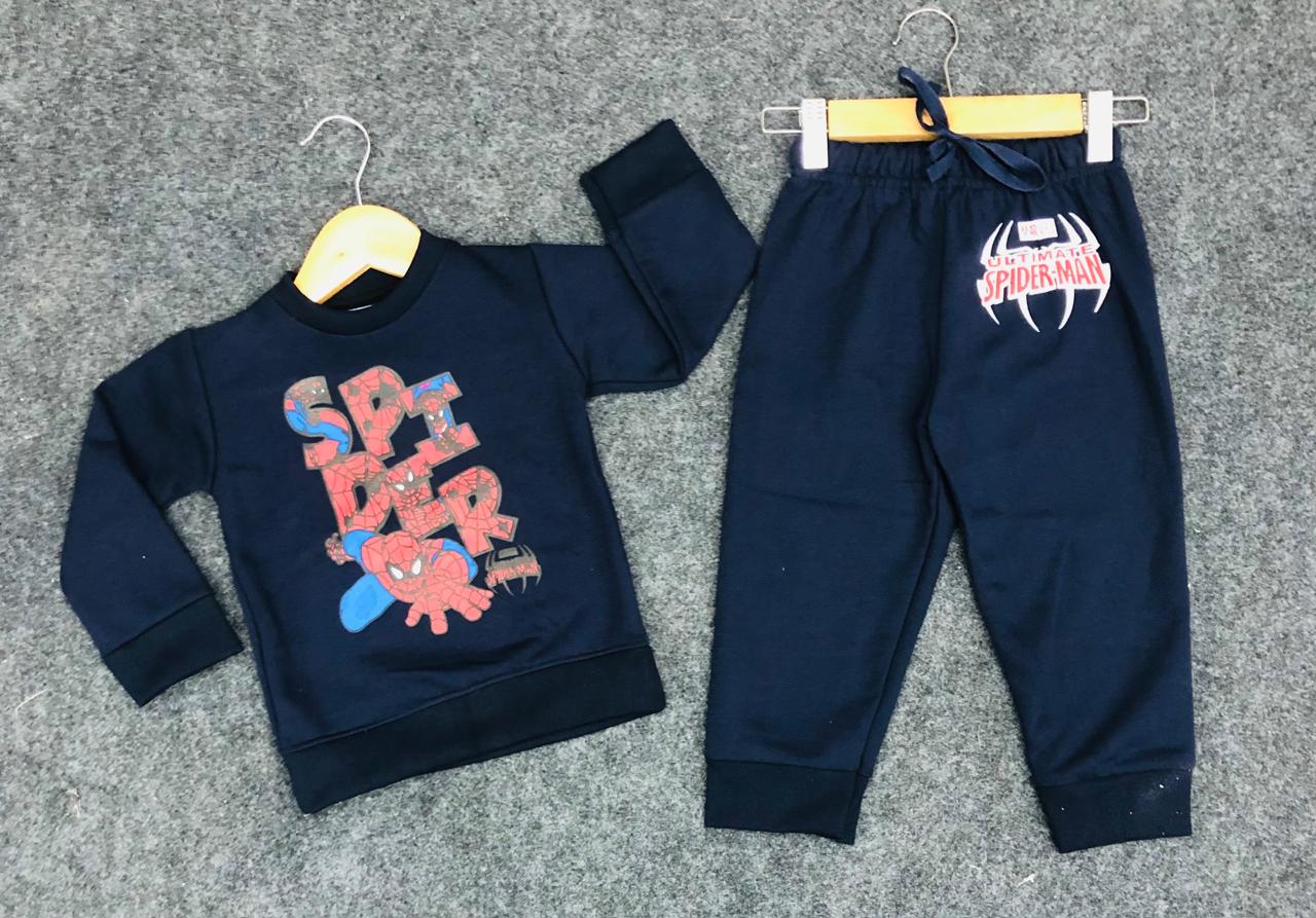 Navy Spider Print Full Sleeve Pant Cordset (2year to 3year)