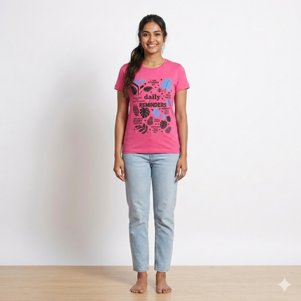 Pink Print Womens T-shirts