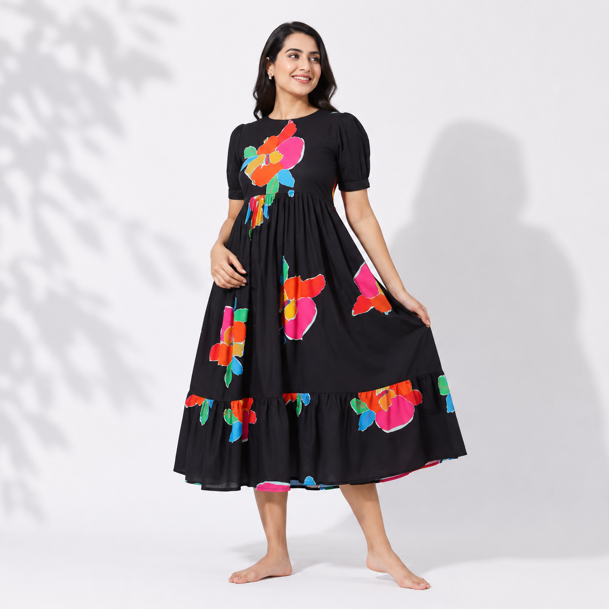Black Feeding Maxi (Invisible Zip)