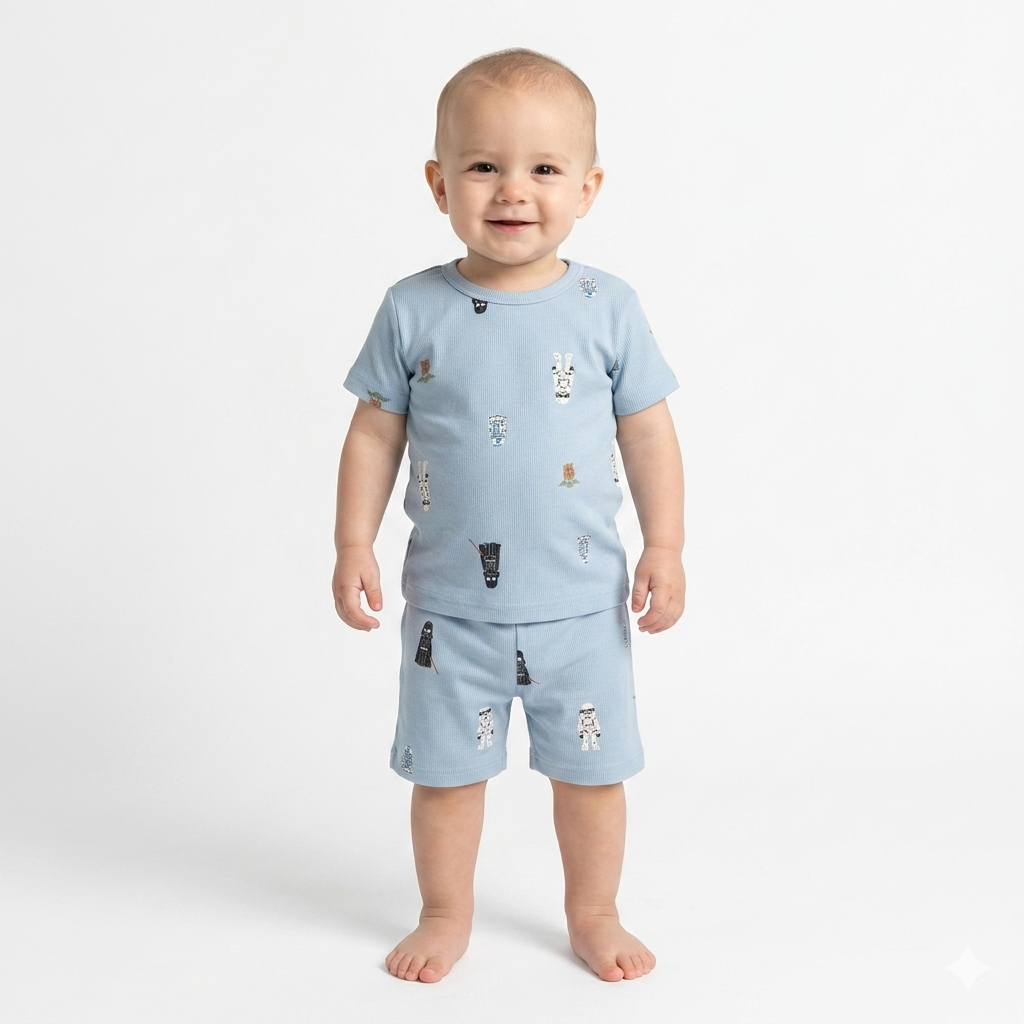 Spaceman Print Shorts Cordset (3year to 4year)