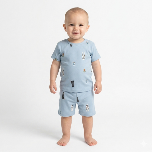 Spaceman Print Shorts Cordset (3year to 4year)