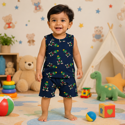 Cartoon Print Sleeveless Shorts Set (1year to 2year)