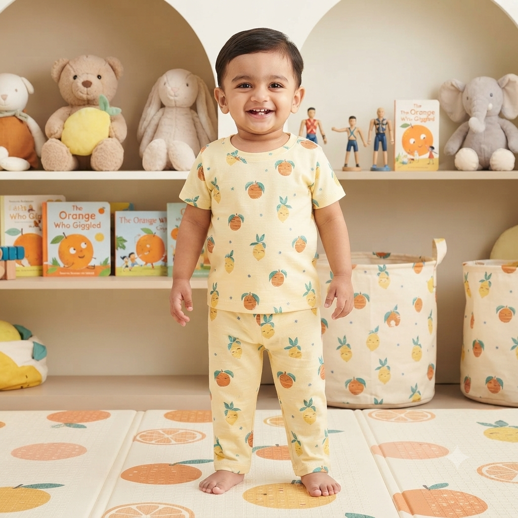 Citrus Fruit Print Pant Set (1year to 2year)