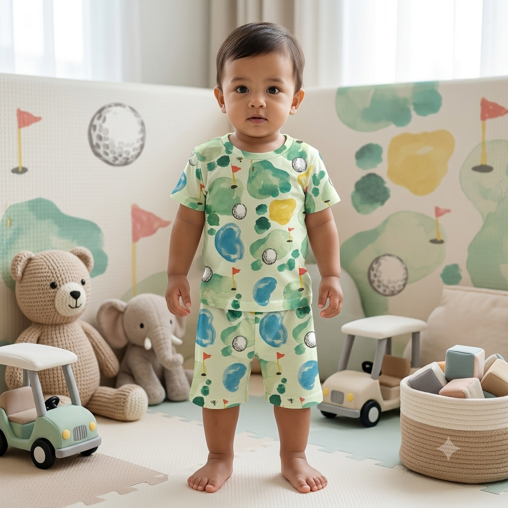 Golf Print Shorts Set (2year to 3year)