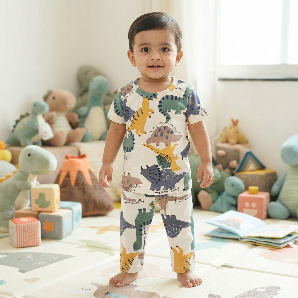 Little Dinos Print Pant Cordset (3year to 4year)