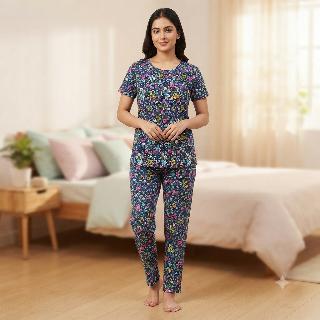 Colourful Floral Print Pyjamas (L)