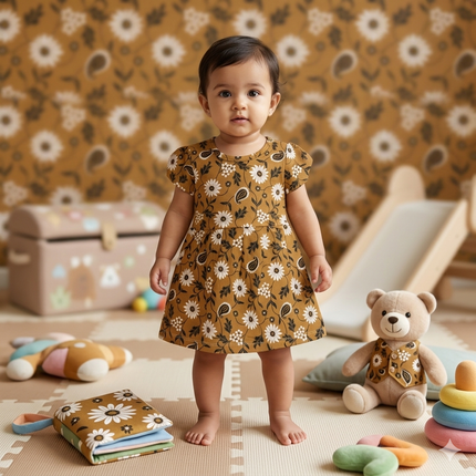Pink Heart Print Frock (18month to 2year)