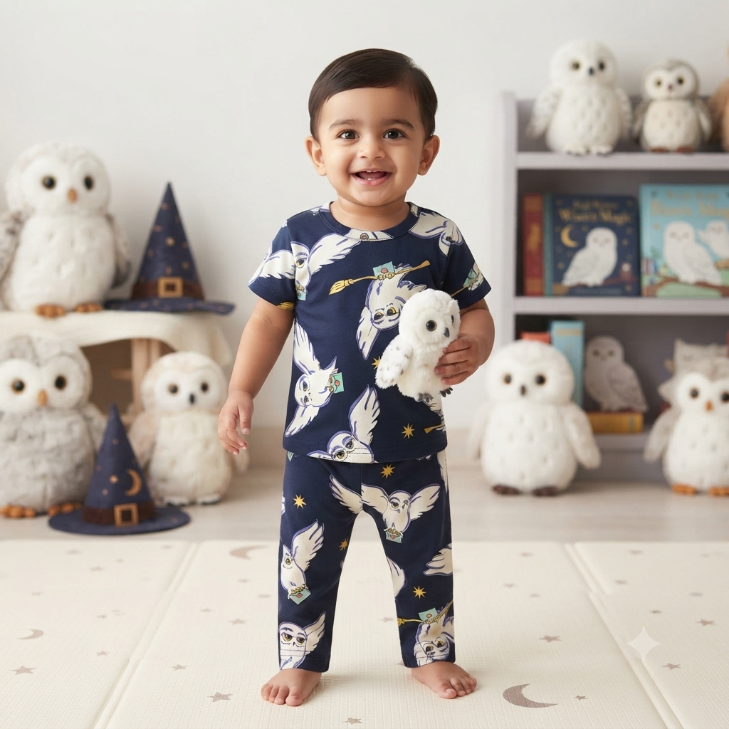 Hedwig Owl Print Pant Set (2year to 3year)