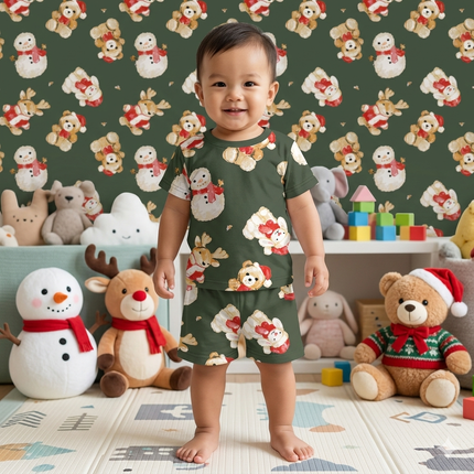 Snow Toy Print Shorts Set (1year to 2year)