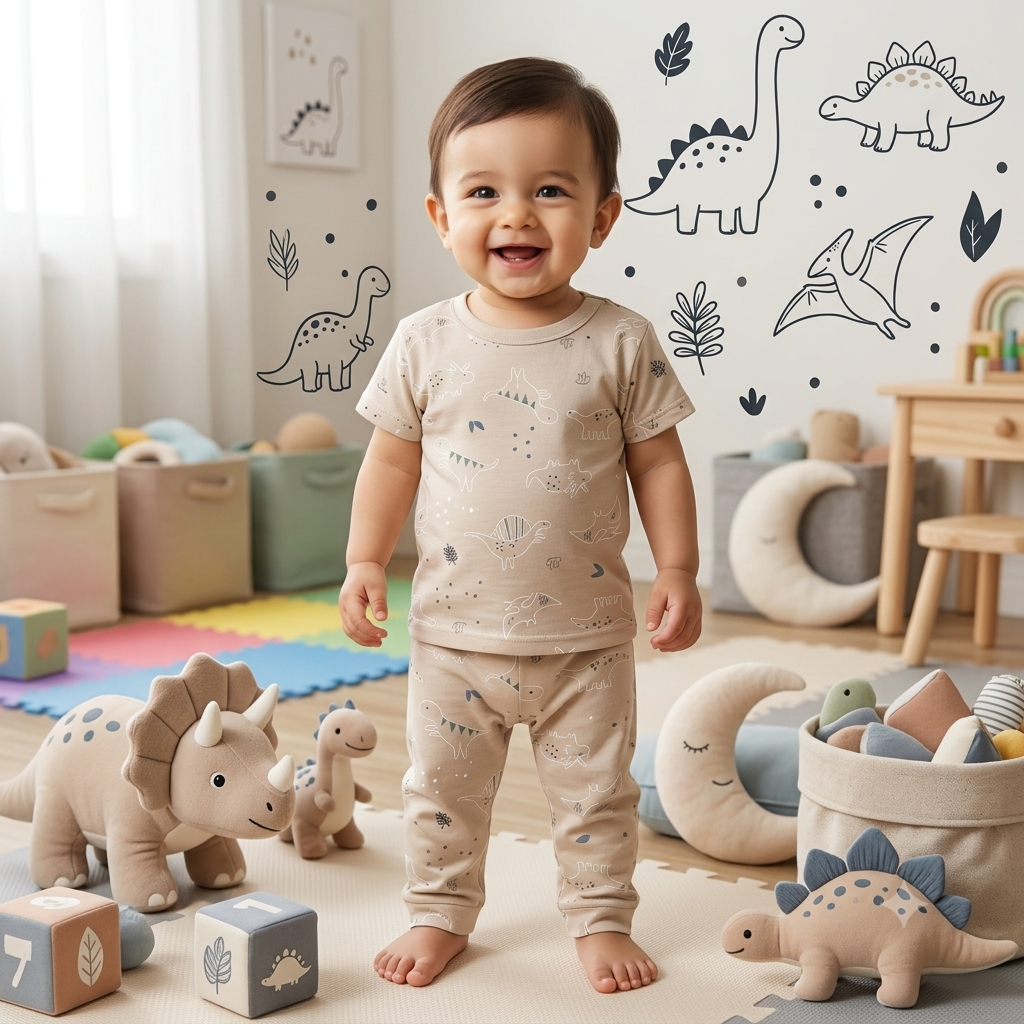 Little Dino Print Pant Set (2year to 3year)