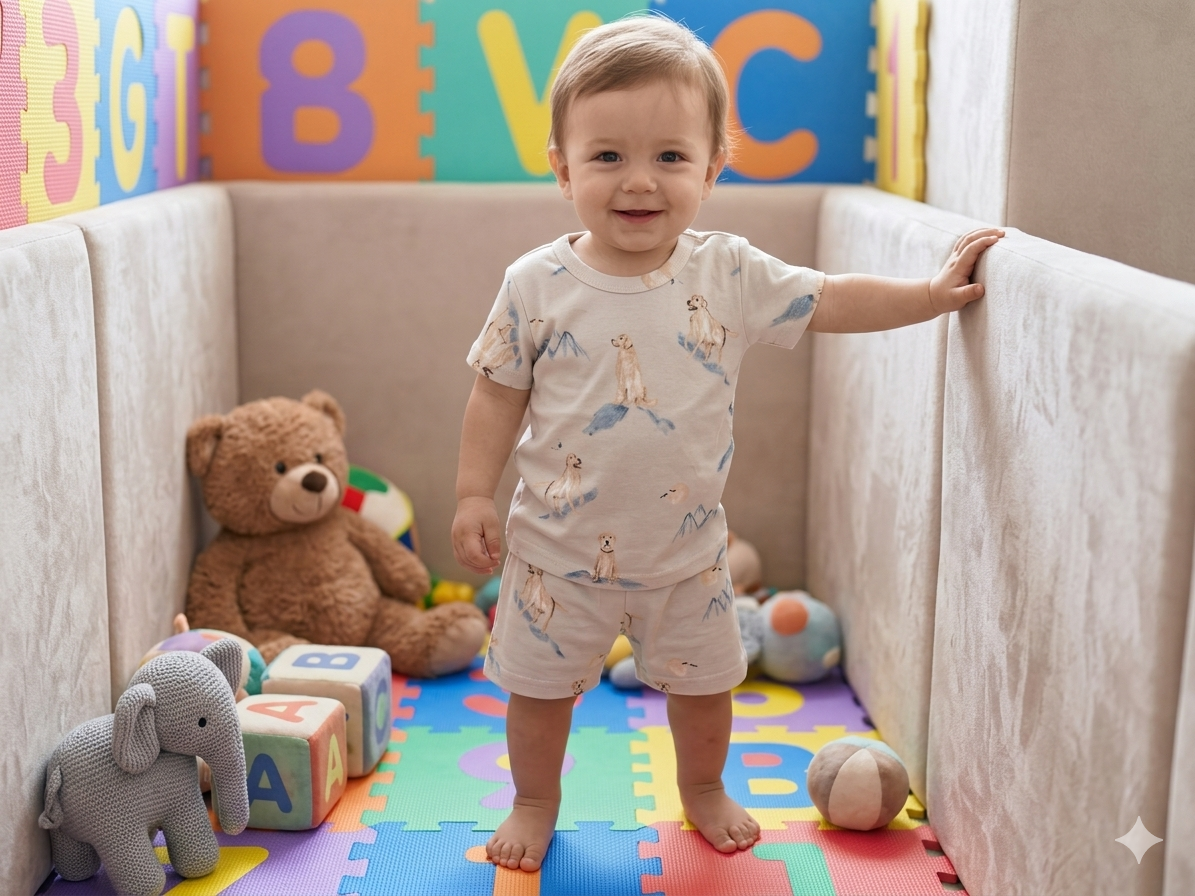 Cute Dog Print Shorts Set (1year to 2year)