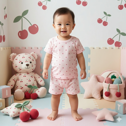 Cherry Print Shorts Set (1year to 2year)
