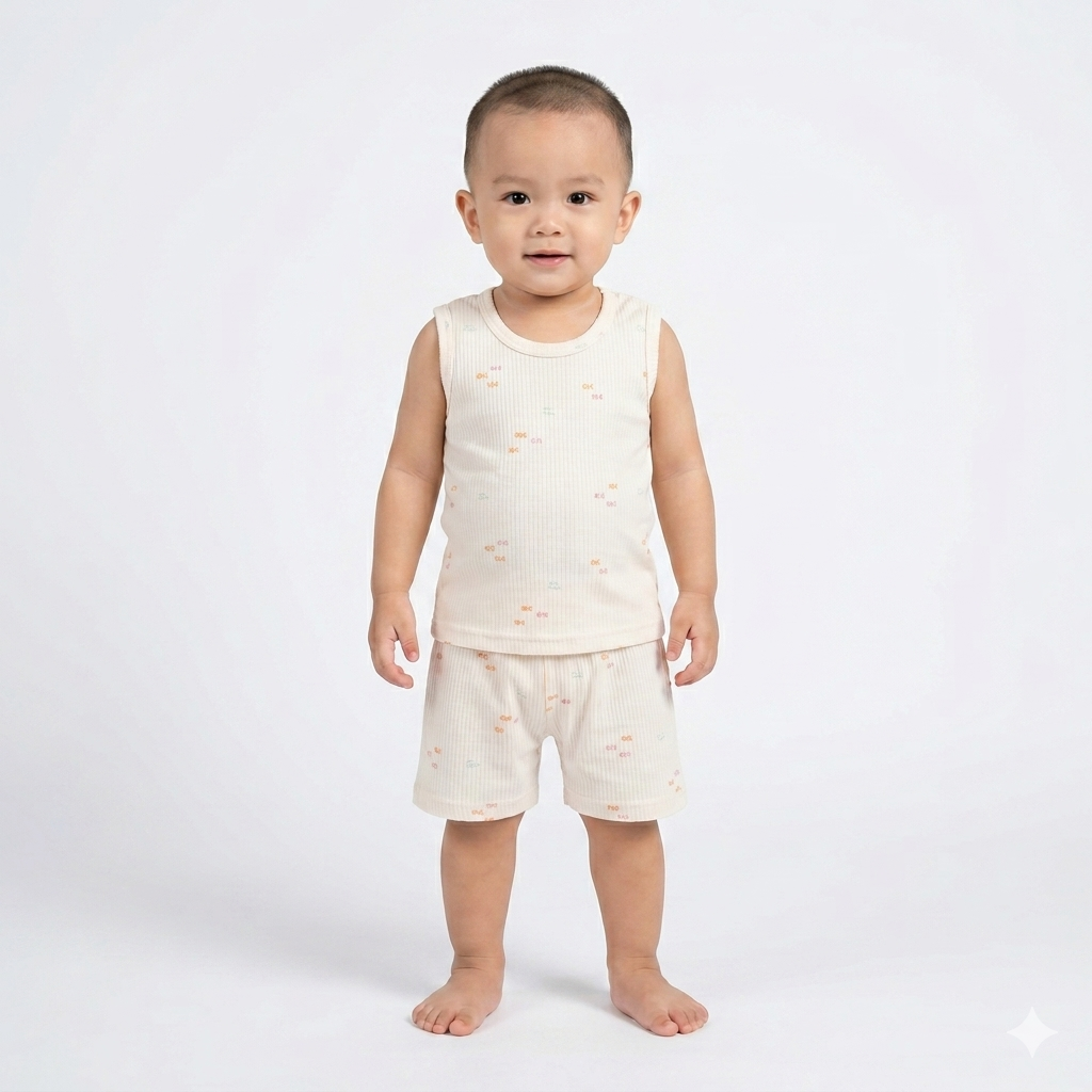 Colour fishes Print Sleeveless Shorts Cordset (4year to 5year)