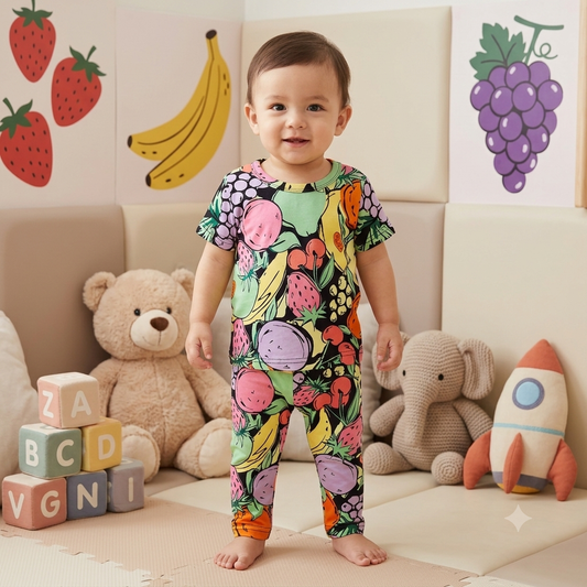 Multi Fruit Print Pant Set (2year to 3year)