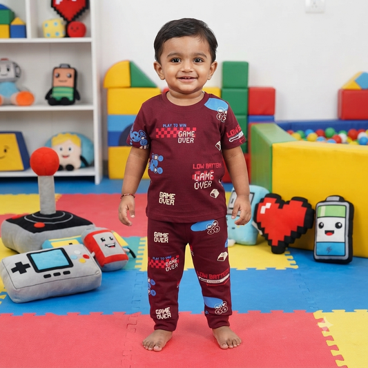 Game Over Print Pant Cordset (3year to 4year)