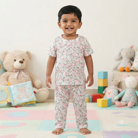 Unique Flower Print Pant Cordset (6month to 1year)