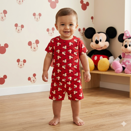 Micky Print Shorts Set (6month to 1year)