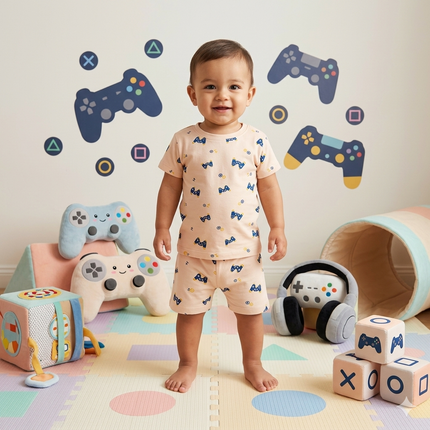 Game Print Print Shorts Set (2year to 3year)