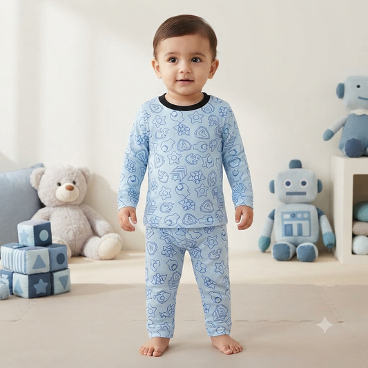 Shapes Full Sleeve Print Pant Set (4year to 5year)