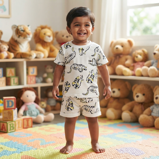Tiger Graphic Print shorts set (2year to 3year)