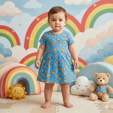 Rainbow Print Frock (4year to 5year)