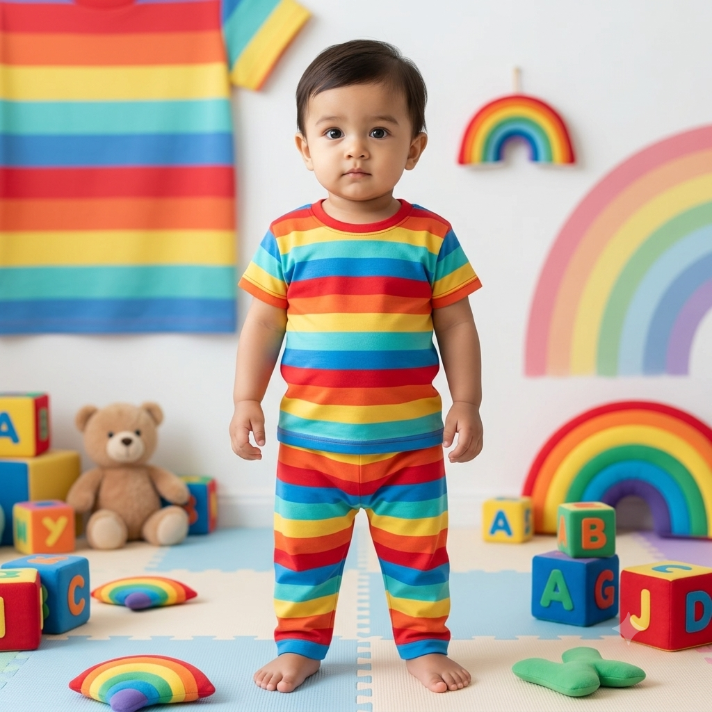 Rainbow Print Pant Set (2year to 3year)