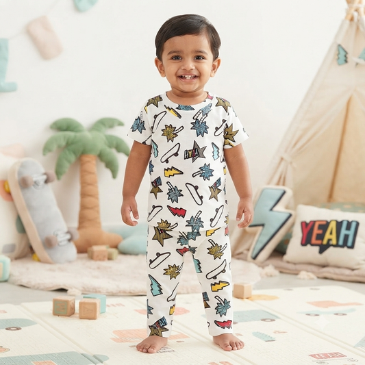 Skateboard Print Pant Set (1year to 2year)