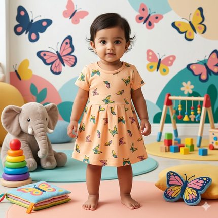 Butterfly Print Frock (2year to 3year)