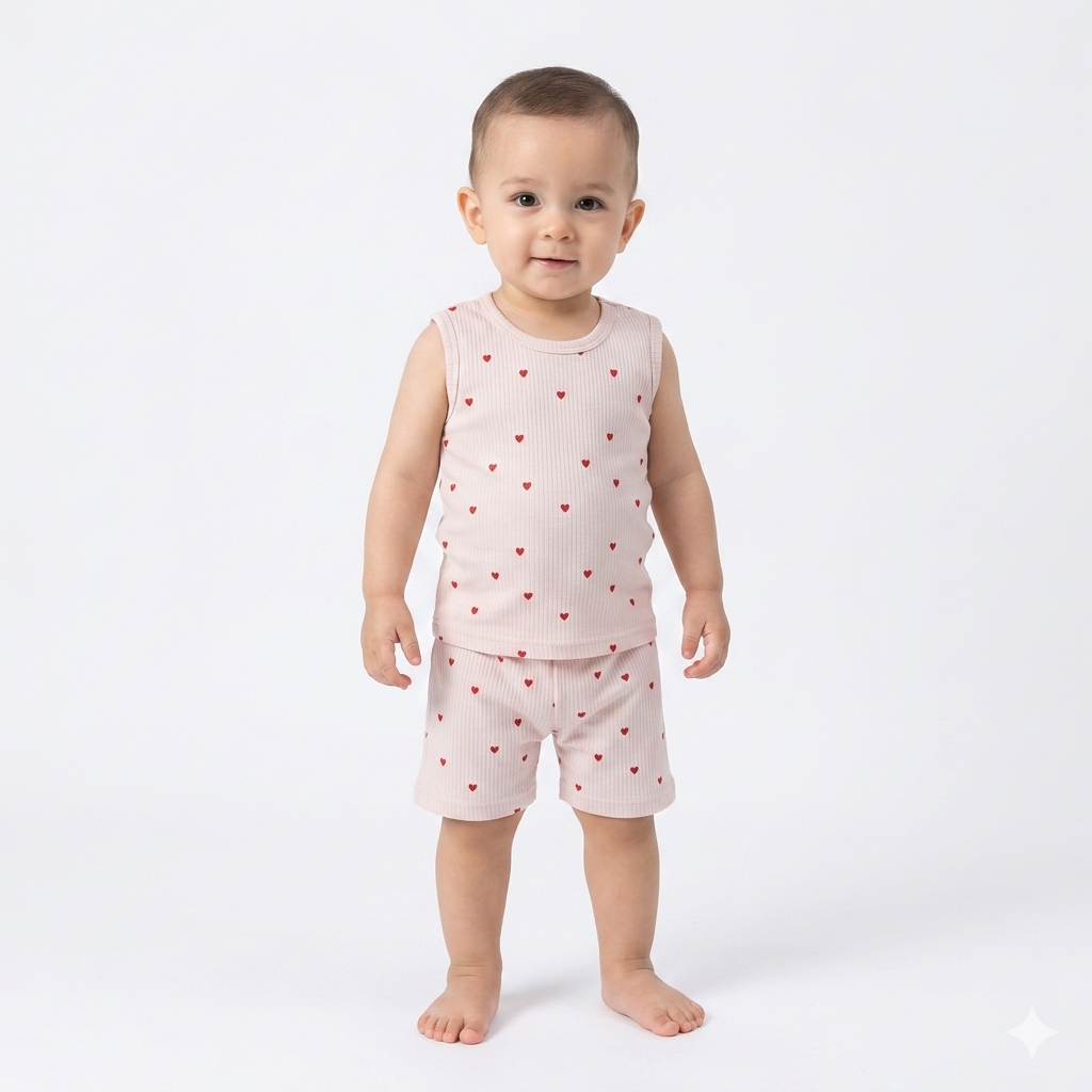 Dots Print Sleeveless Shorts Cordset (4year to 5year)