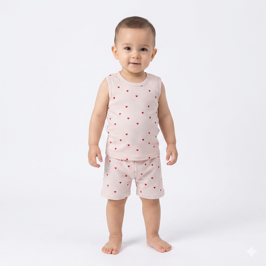 Dots Print Sleeveless Shorts Cordset (4year to 5year)