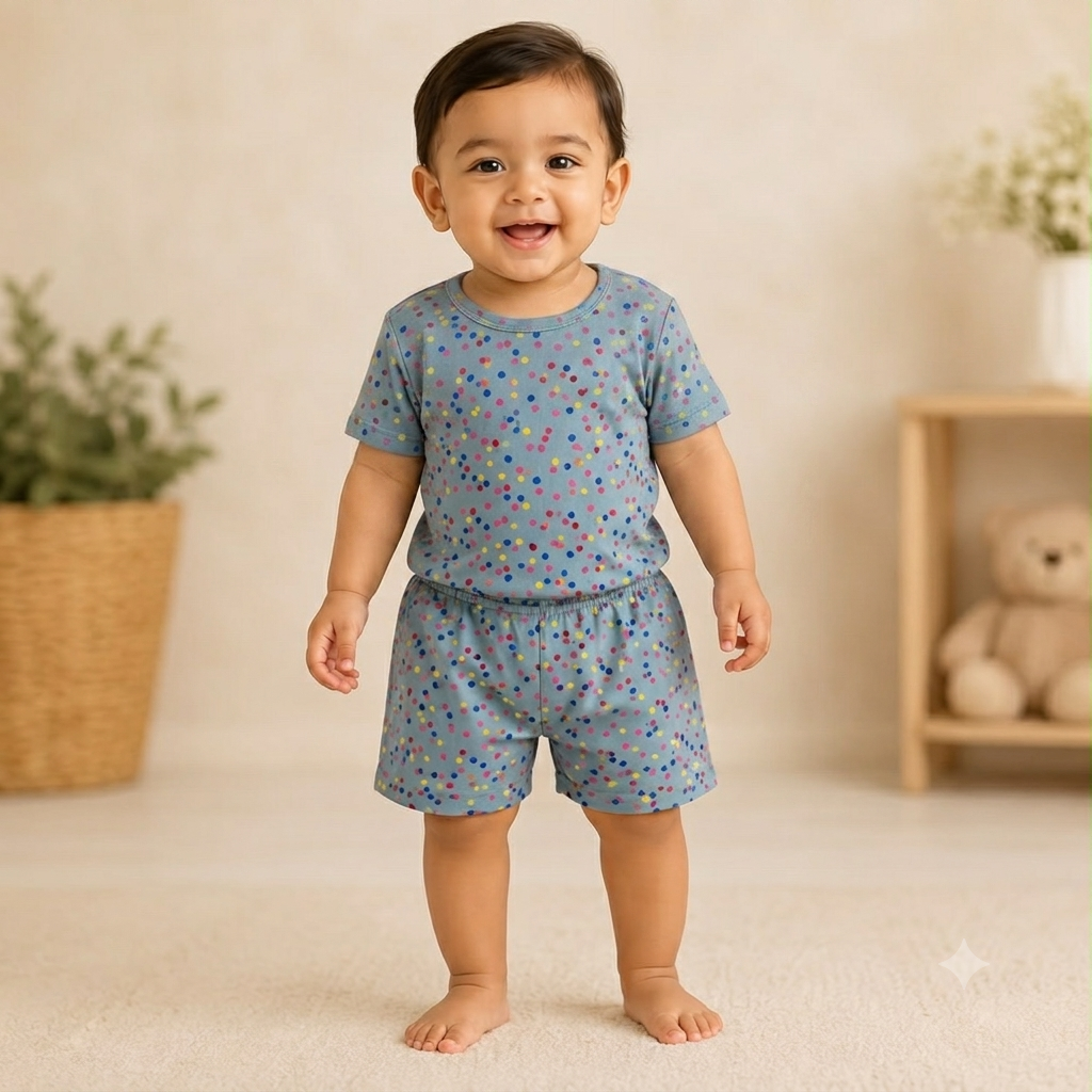 Multi Dot Print Shorts Cordset (4year to 5year)