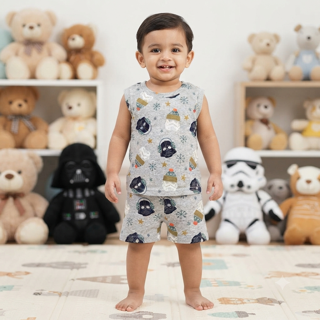 Star Wars Print Sleeveless Shorts Cordset (1year to 2year)