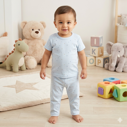 Blue Star Print Pant Set (6month to 1year)