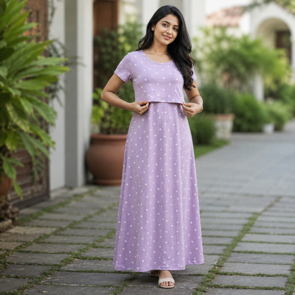 Heart Print Zipless Feeding Loungewear