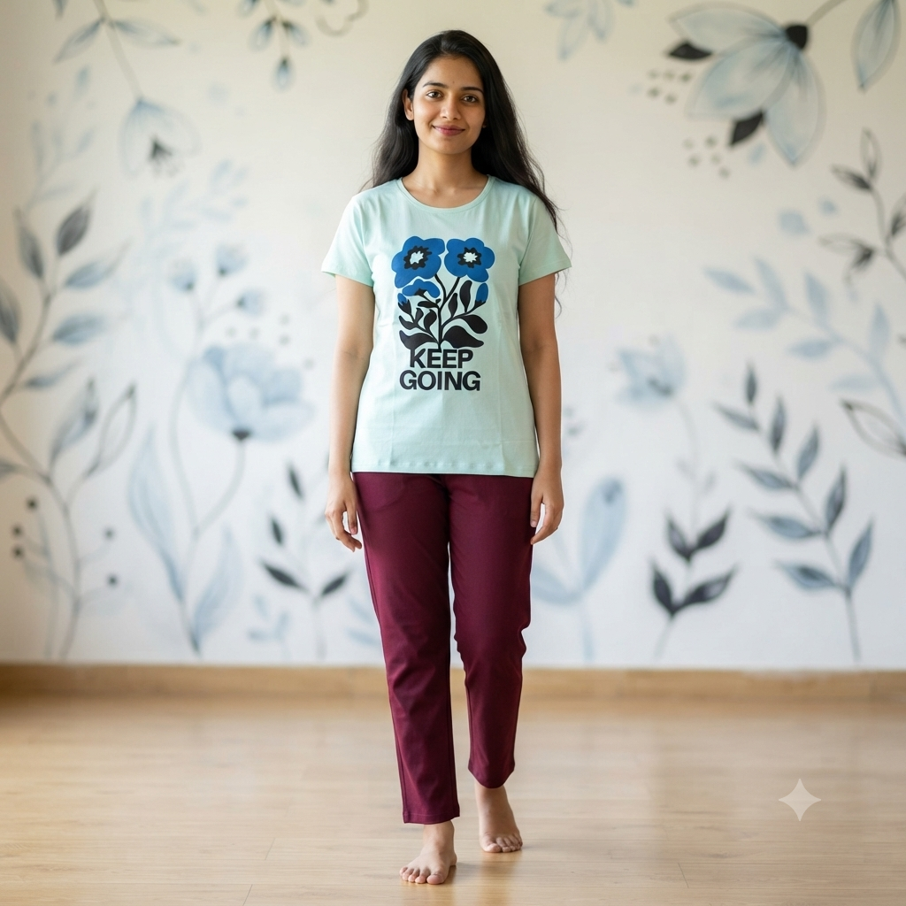 Keep Going Print Womens T-shirts (XL)