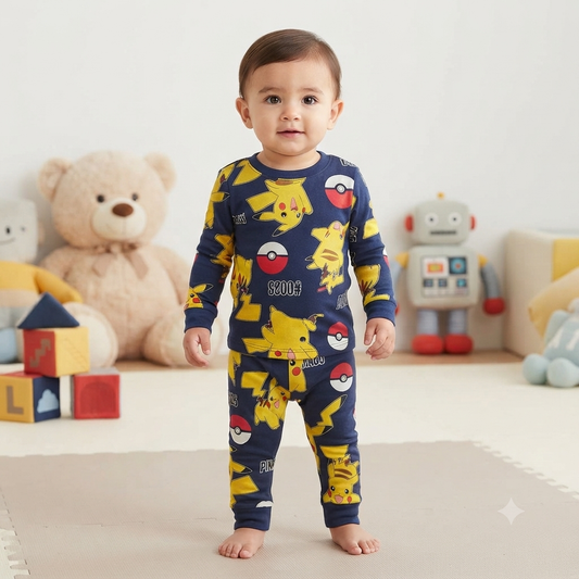 Pokeman Full Sleeve Print Pant Set (7year to 8year)