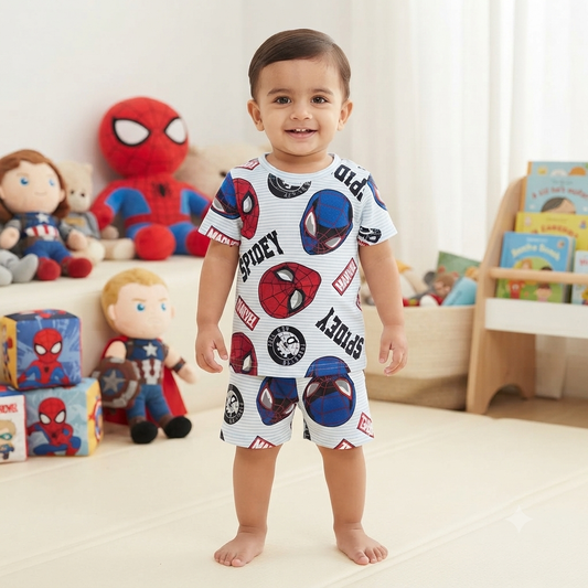 Spidey print Shorts Cordset (2year to 3year)