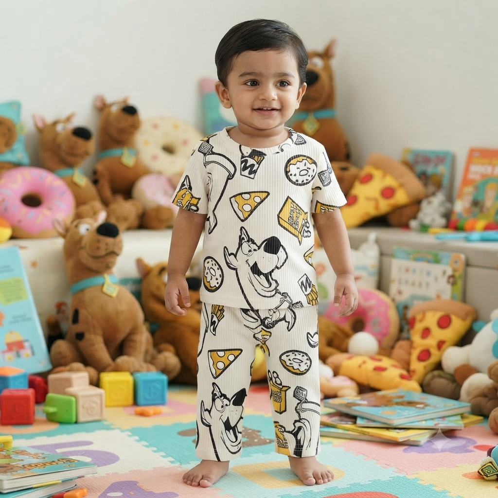 Dog & Snacks Print Pant Cordset (1year to 2year)