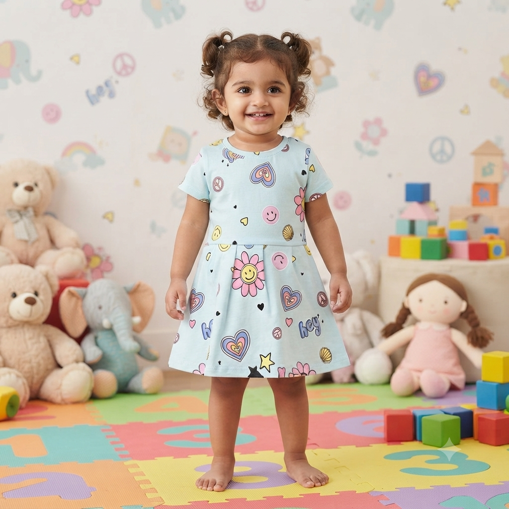 Smiley & Hey Kids Printed Frock (4year to 5year)